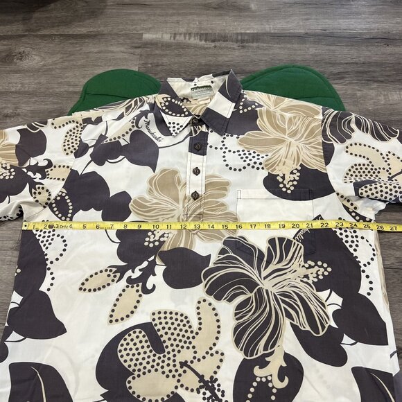 Manuhealii Hawaii Mens Large Hibiscus Short Sleeve Pullover Aloha Shirt - Picture 6 of 7